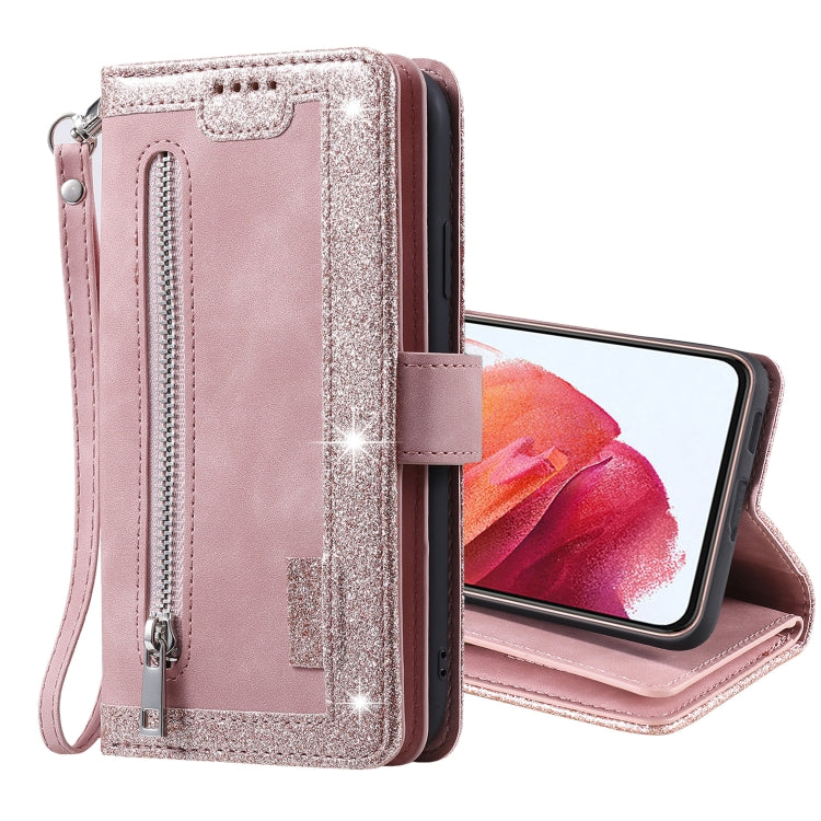 For Samsung Galaxy S21 5G Nine Card Zipper Bag Horizontal Flip Leather Case With Holder & Card Slots & Photo Frame & Wallet