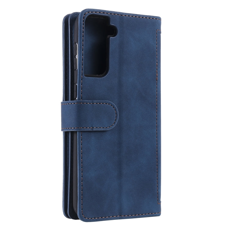 For Samsung Galaxy S21 5G Nine Card Zipper Bag Horizontal Flip Leather Case With Holder & Card Slots & Photo Frame & Wallet