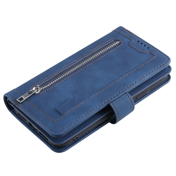 For Samsung Galaxy S21 5G Nine Card Zipper Bag Horizontal Flip Leather Case With Holder & Card Slots & Photo Frame & Wallet