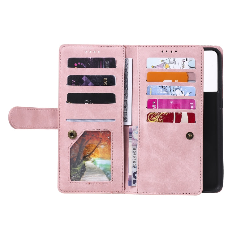 For Samsung Galaxy S21 Ultra 5G Nine Card Zipper Bag Horizontal Flip Leather Case With Holder & Card Slots & Photo Frame & Wallet