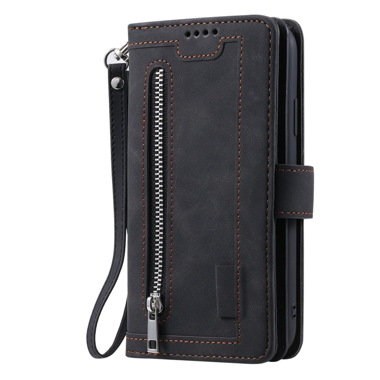 For Samsung Galaxy S21 Ultra 5G Nine Card Zipper Bag Horizontal Flip Leather Case With Holder & Card Slots & Photo Frame & Wallet