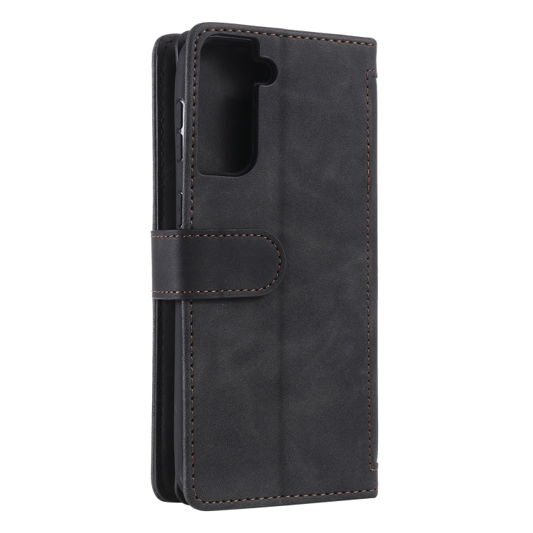 For Samsung Galaxy S21 Ultra 5G Nine Card Zipper Bag Horizontal Flip Leather Case With Holder & Card Slots & Photo Frame & Wallet