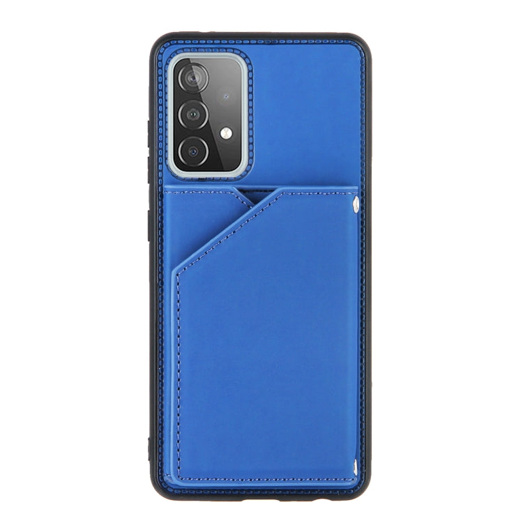 For Samsung Galaxy A52 5G / 4G Skin Feel PU + TPU + PC Back Cover Shockproof Case with Card Slots & Holder & Photo Frame