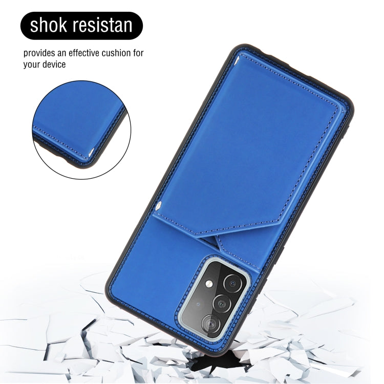 For Samsung Galaxy A52 5G / 4G Skin Feel PU + TPU + PC Back Cover Shockproof Case with Card Slots & Holder & Photo Frame