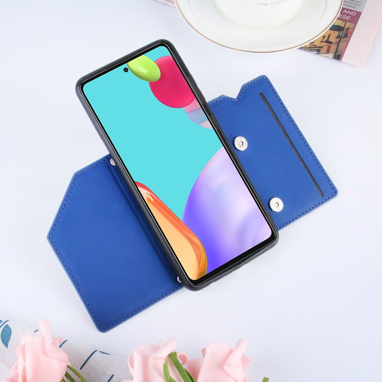 For Samsung Galaxy A52 5G / 4G Skin Feel PU + TPU + PC Back Cover Shockproof Case with Card Slots & Holder & Photo Frame