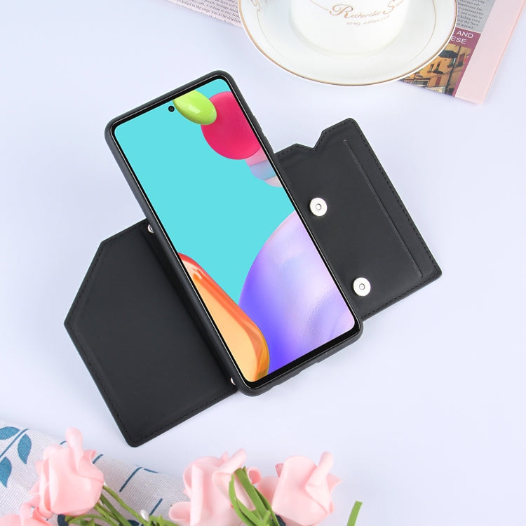 For Samsung Galaxy A52 5G / 4G Skin Feel PU + TPU + PC Back Cover Shockproof Case with Card Slots & Holder & Photo Frame