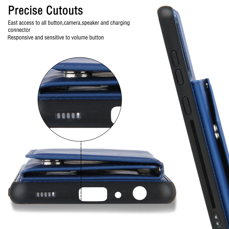 For Samsung Galaxy A52 5G / 4G Skin Feel PU + TPU + PC Back Cover Shockproof Case with Card Slots & Holder & Photo Frame
