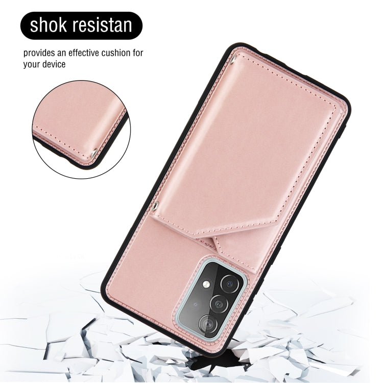 For Samsung Galaxy A52 5G / 4G Skin Feel PU + TPU + PC Back Cover Shockproof Case with Card Slots & Holder & Photo Frame