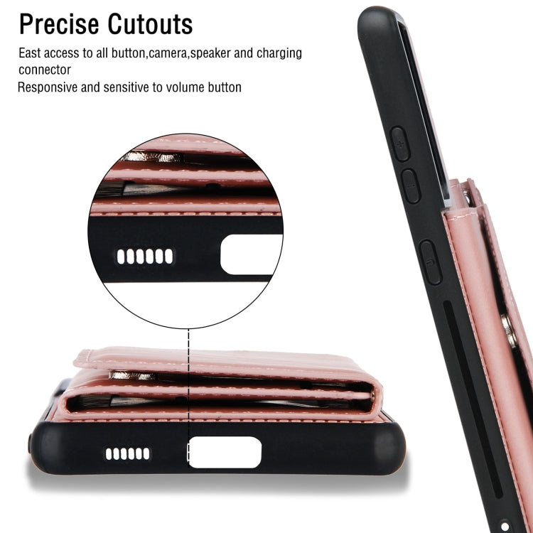 For Samsung Galaxy S21 Ultra 5G Skin Feel PU + TPU + PC Back Cover Shockproof Case with Card Slots & Holder & Photo Frame