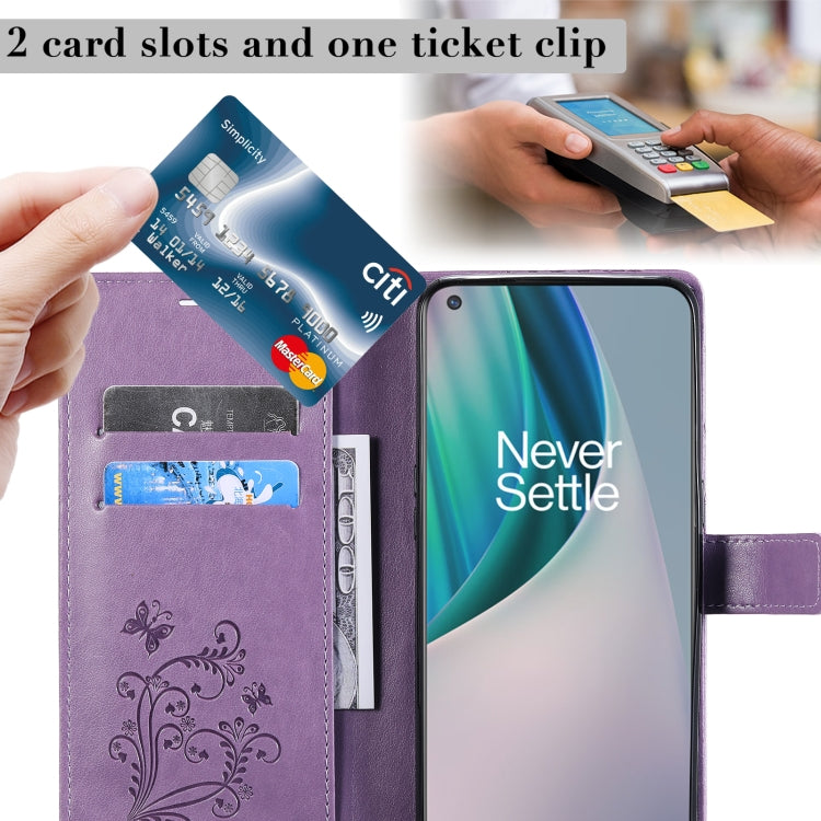 For OnePlus Nord N10 5G 3D Butterflies Embossing Pattern Horizontal Flip Leather Case with Holder & Card Slot & Wallet