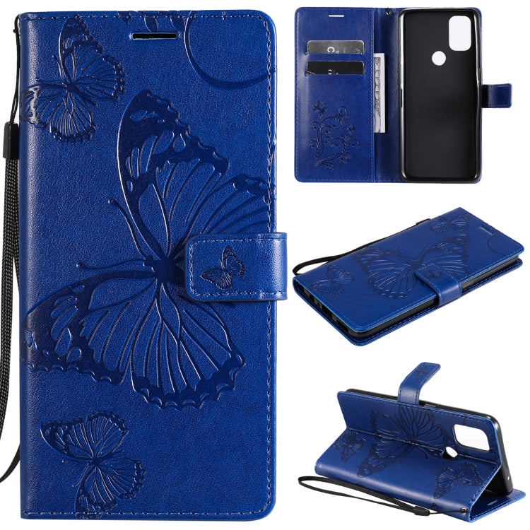 For OnePlus Nord N10 5G 3D Butterflies Embossing Pattern Horizontal Flip Leather Case with Holder & Card Slot & Wallet