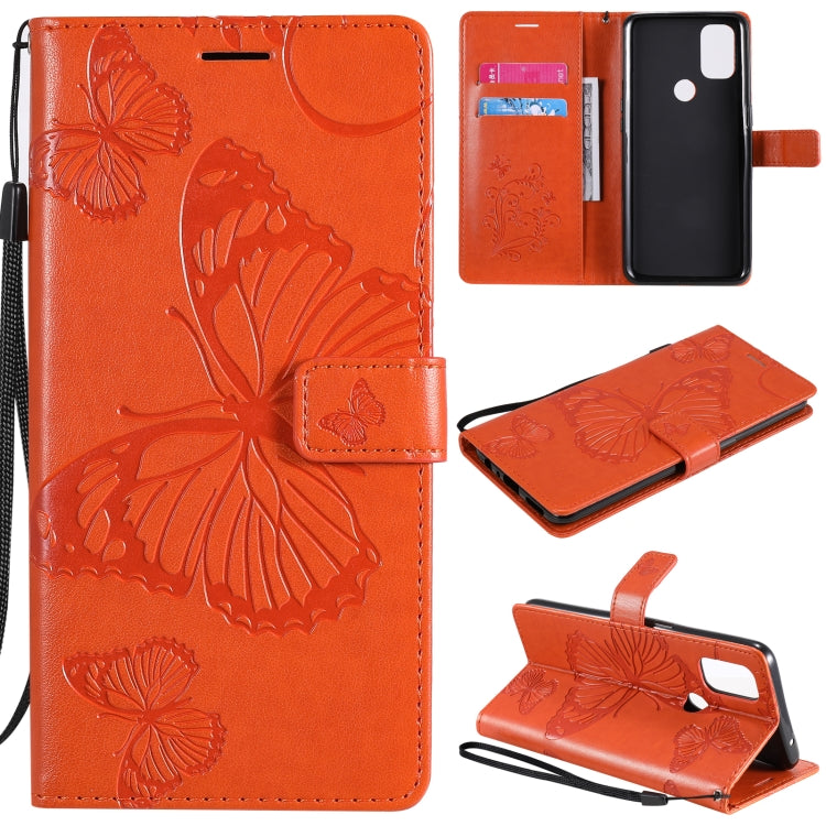 For OnePlus Nord N10 5G 3D Butterflies Embossing Pattern Horizontal Flip Leather Case with Holder & Card Slot & Wallet