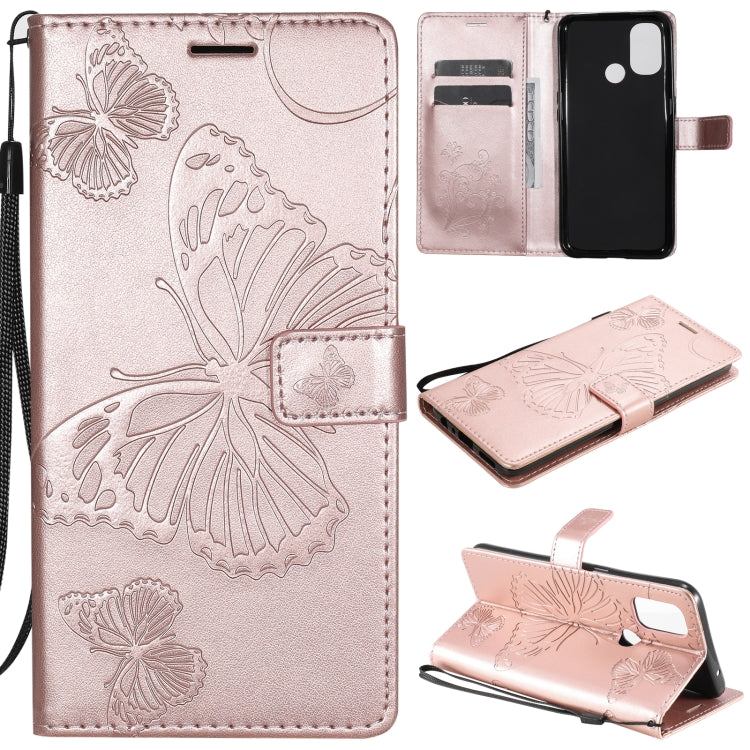 For OnePlus Nord N10 5G 3D Butterflies Embossing Pattern Horizontal Flip Leather Case with Holder & Card Slot & Wallet