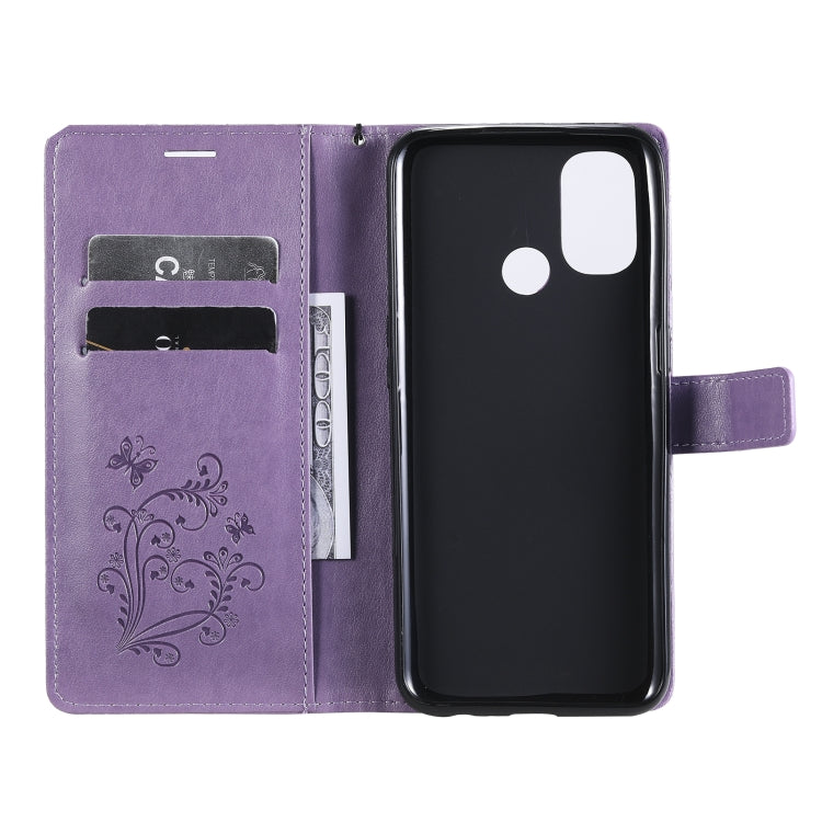 For OnePlus Nord N100 5G 3D Butterflies Embossing Pattern Horizontal Flip Leather Case with Holder & Card Slot & Wallet