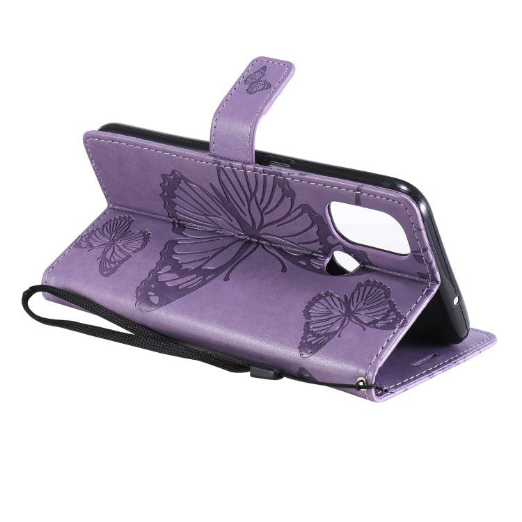 For OnePlus Nord N100 5G 3D Butterflies Embossing Pattern Horizontal Flip Leather Case with Holder & Card Slot & Wallet