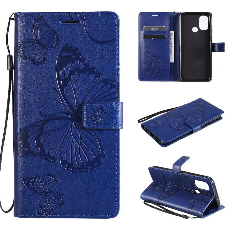 For OnePlus Nord N100 5G 3D Butterflies Embossing Pattern Horizontal Flip Leather Case with Holder & Card Slot & Wallet