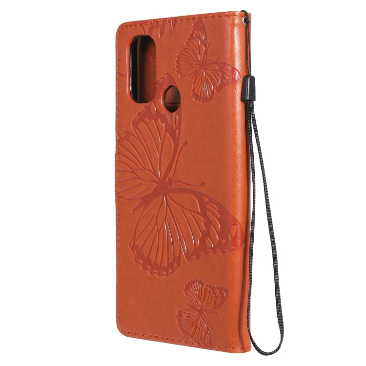 For OnePlus Nord N100 5G 3D Butterflies Embossing Pattern Horizontal Flip Leather Case with Holder & Card Slot & Wallet