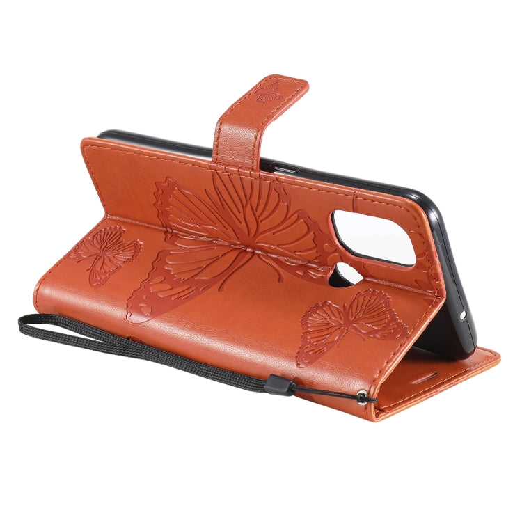 For OnePlus Nord N100 5G 3D Butterflies Embossing Pattern Horizontal Flip Leather Case with Holder & Card Slot & Wallet