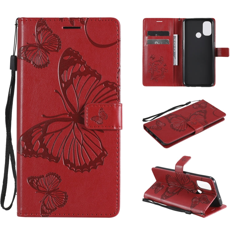 For OnePlus Nord N100 5G 3D Butterflies Embossing Pattern Horizontal Flip Leather Case with Holder & Card Slot & Wallet