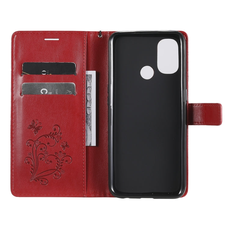 For OnePlus Nord N100 5G 3D Butterflies Embossing Pattern Horizontal Flip Leather Case with Holder & Card Slot & Wallet