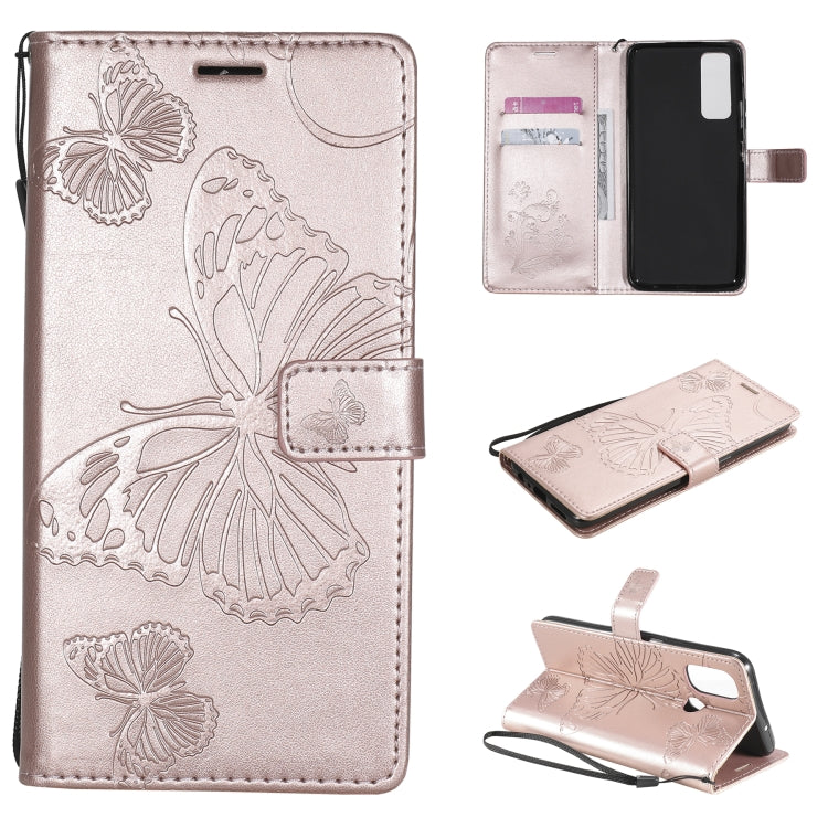 For OnePlus Nord N100 5G 3D Butterflies Embossing Pattern Horizontal Flip Leather Case with Holder & Card Slot & Wallet