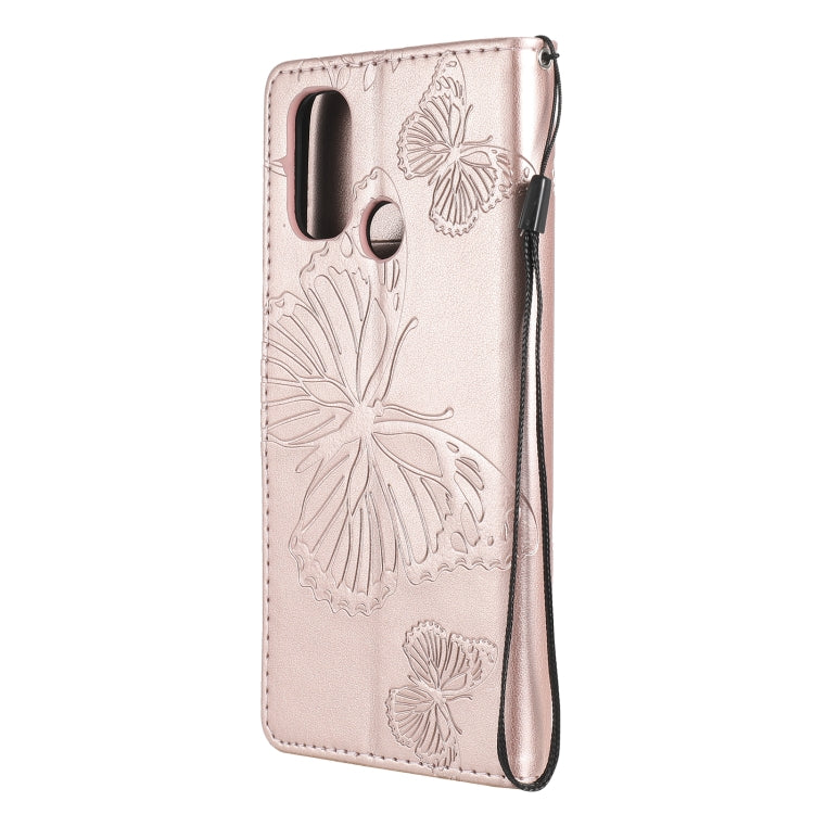 For OnePlus Nord N100 5G 3D Butterflies Embossing Pattern Horizontal Flip Leather Case with Holder & Card Slot & Wallet