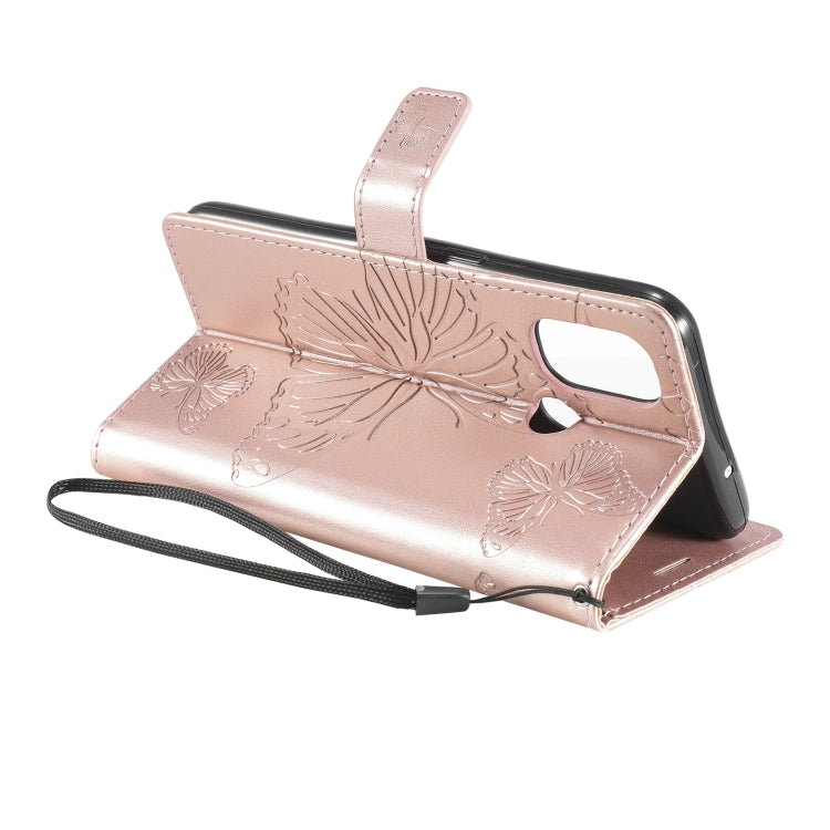 For OnePlus Nord N100 5G 3D Butterflies Embossing Pattern Horizontal Flip Leather Case with Holder & Card Slot & Wallet