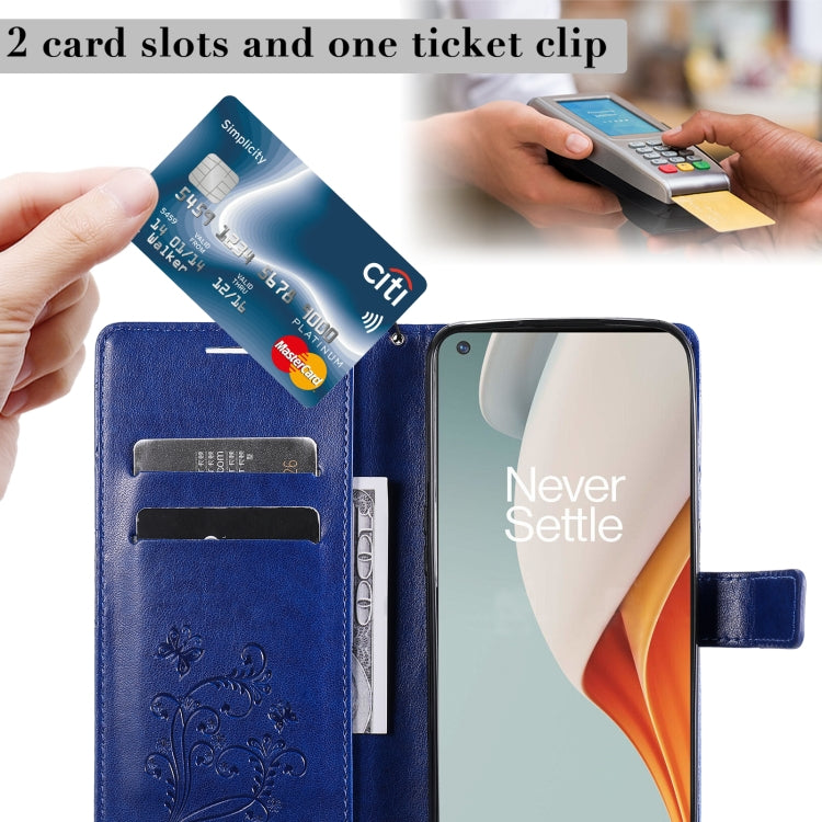 For OnePlus Nord N100 5G 3D Butterflies Embossing Pattern Horizontal Flip Leather Case with Holder & Card Slot & Wallet