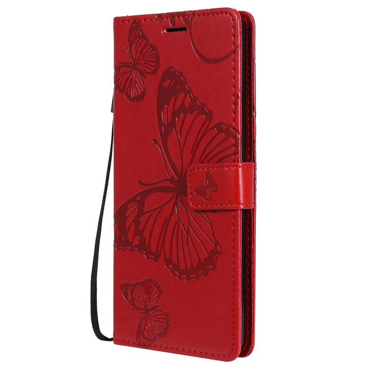 For Nokia 2.4 3D Butterflies Embossing Pattern Horizontal Flip Leather Case with Holder & Card Slot & Wallet
