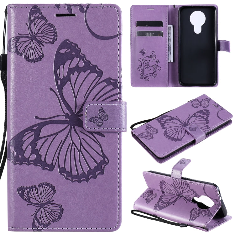 For Nokia 3.4 3D Butterflies Embossing Pattern Horizontal Flip Leather Case with Holder & Card Slot & Wallet
