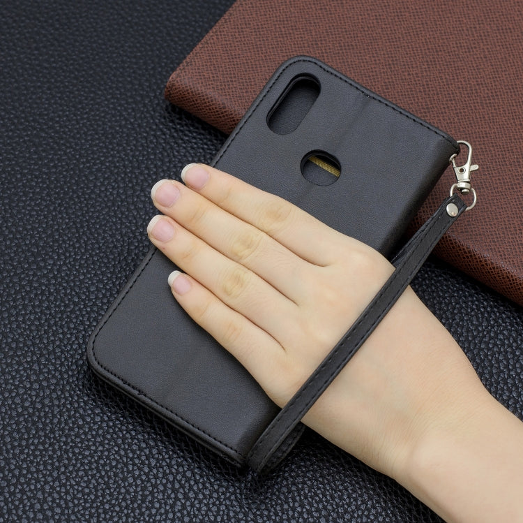 For Galaxy A10s Retro Lambskin Texture Pure Color Horizontal Flip PU Leather Case with Holder & Card Slots & Wallet & Lanyard