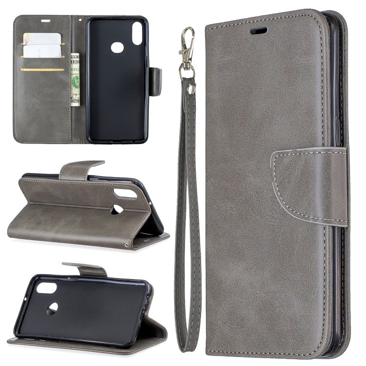 For Galaxy A10s Retro Lambskin Texture Pure Color Horizontal Flip PU Leather Case with Holder & Card Slots & Wallet & Lanyard