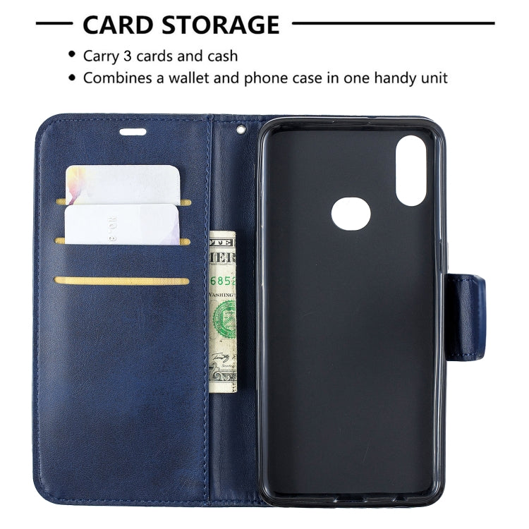 For Galaxy A10s Retro Lambskin Texture Pure Color Horizontal Flip PU Leather Case with Holder & Card Slots & Wallet & Lanyard