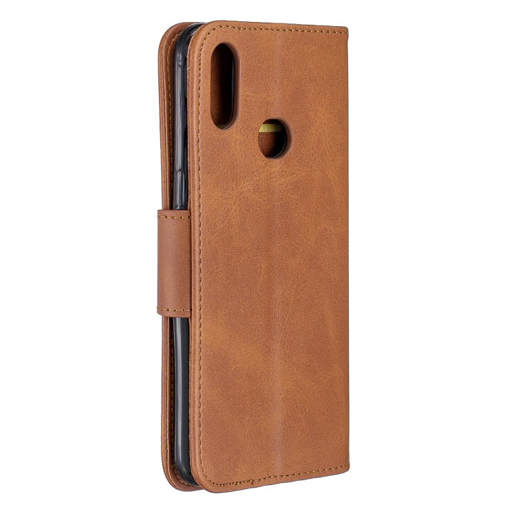 For Galaxy A10s Retro Lambskin Texture Pure Color Horizontal Flip PU Leather Case with Holder & Card Slots & Wallet & Lanyard