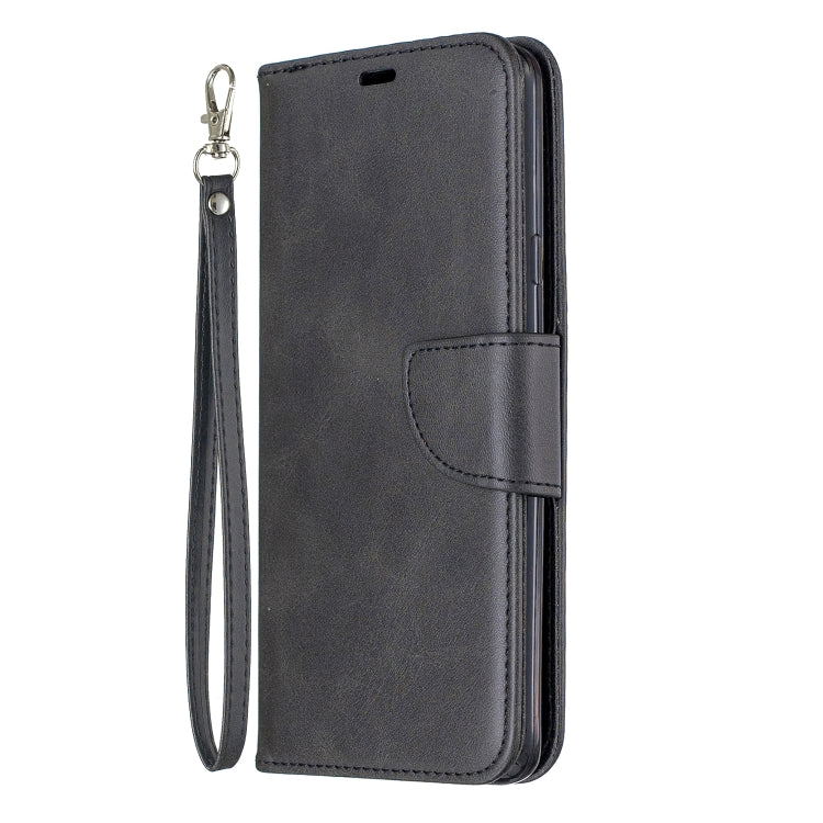 For Galaxy A20s Retro Lambskin Texture Pure Color Horizontal Flip PU Leather Case with Holder & Card Slots & Wallet & Lanyard