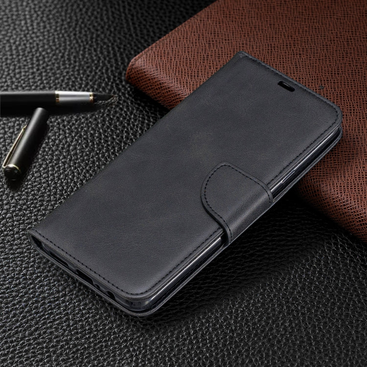For Galaxy A20s Retro Lambskin Texture Pure Color Horizontal Flip PU Leather Case with Holder & Card Slots & Wallet & Lanyard