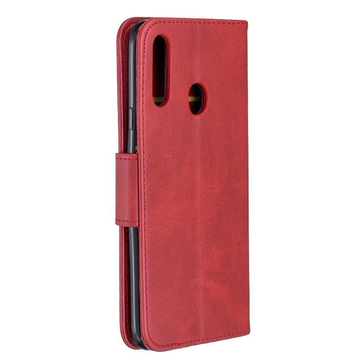 For Galaxy A20s Retro Lambskin Texture Pure Color Horizontal Flip PU Leather Case with Holder & Card Slots & Wallet & Lanyard