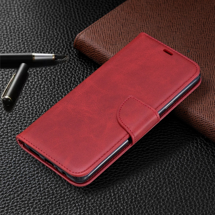 For Galaxy A20s Retro Lambskin Texture Pure Color Horizontal Flip PU Leather Case with Holder & Card Slots & Wallet & Lanyard