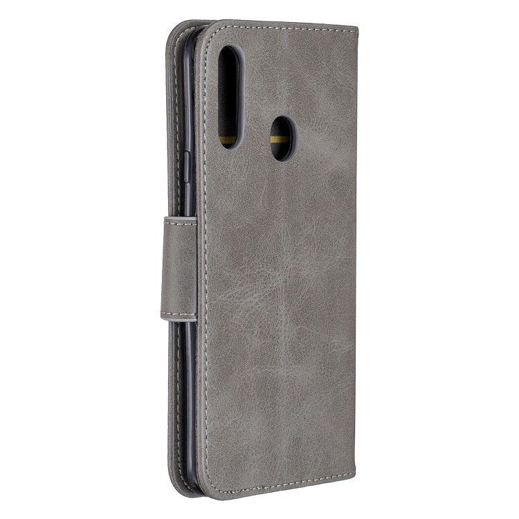 For Galaxy A20s Retro Lambskin Texture Pure Color Horizontal Flip PU Leather Case with Holder & Card Slots & Wallet & Lanyard