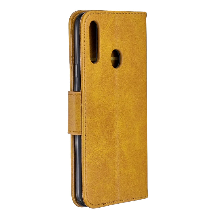 For Galaxy A20s Retro Lambskin Texture Pure Color Horizontal Flip PU Leather Case with Holder & Card Slots & Wallet & Lanyard