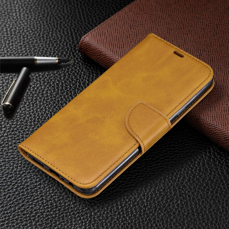 For Galaxy A20s Retro Lambskin Texture Pure Color Horizontal Flip PU Leather Case with Holder & Card Slots & Wallet & Lanyard