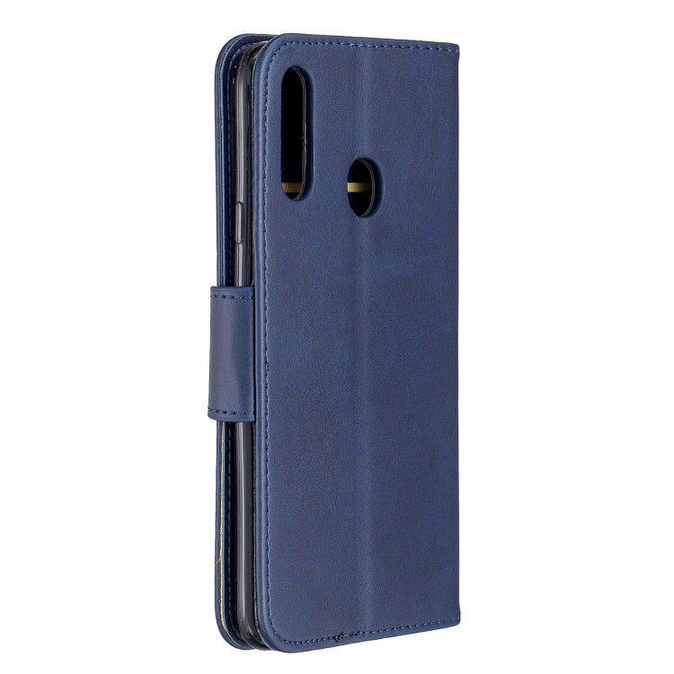 For Galaxy A20s Retro Lambskin Texture Pure Color Horizontal Flip PU Leather Case with Holder & Card Slots & Wallet & Lanyard