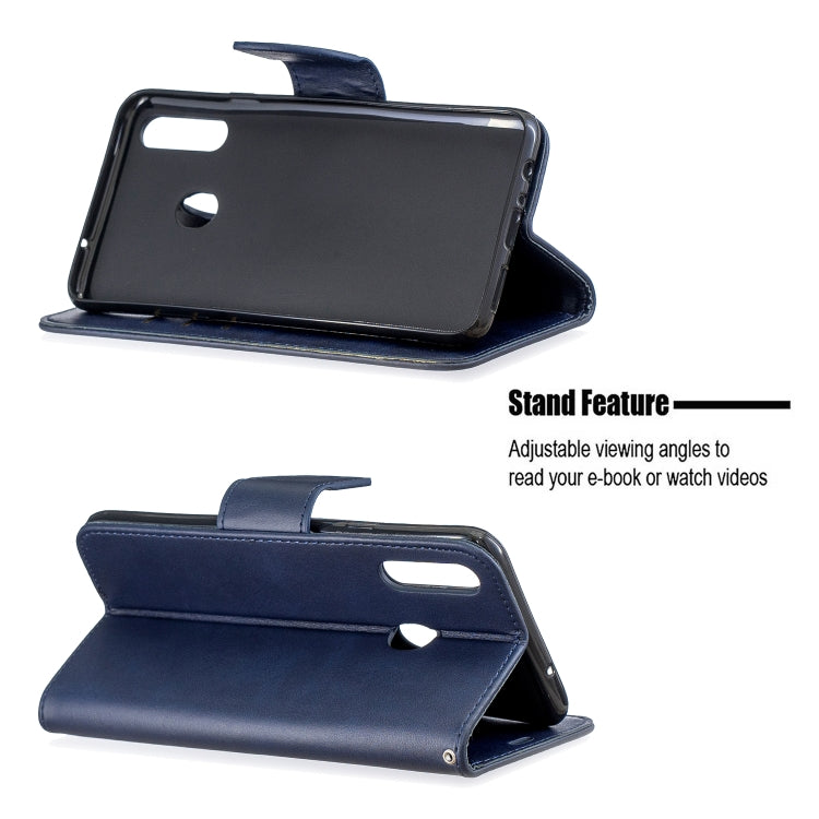For Galaxy A20s Retro Lambskin Texture Pure Color Horizontal Flip PU Leather Case with Holder & Card Slots & Wallet & Lanyard