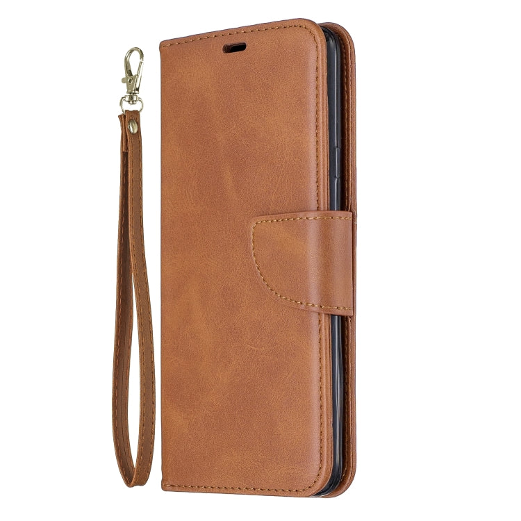 For Galaxy A20s Retro Lambskin Texture Pure Color Horizontal Flip PU Leather Case with Holder & Card Slots & Wallet & Lanyard