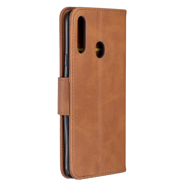 For Galaxy A20s Retro Lambskin Texture Pure Color Horizontal Flip PU Leather Case with Holder & Card Slots & Wallet & Lanyard