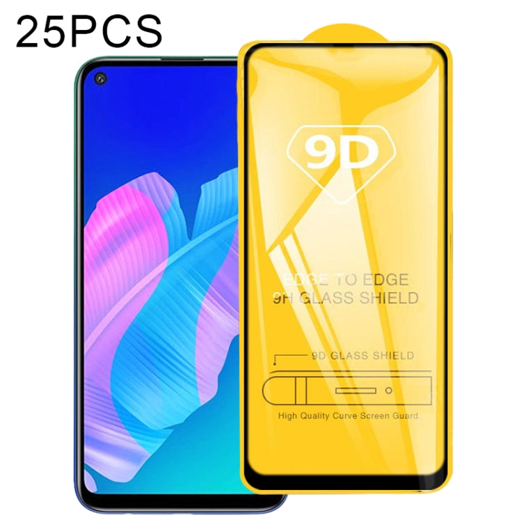 For Huawei P40 Lite E 25 PCS 9D Full Glue Full Screen Tempered Glass Film