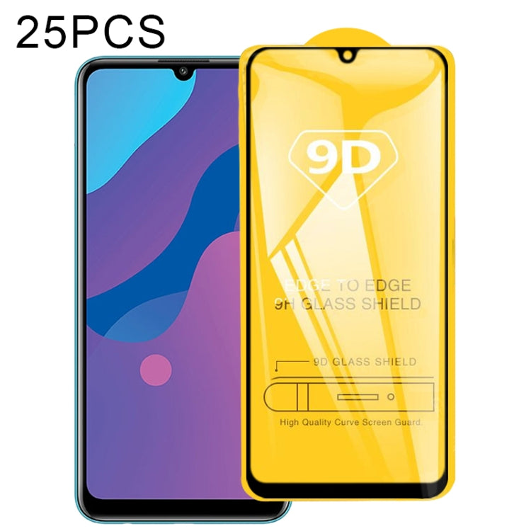 For Huawei Honor Play 9A 25 PCS 9D Full Glue Full Screen Tempered Glass Film