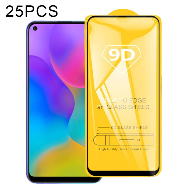 For Huawei Honor 9C 25 PCS 9D Full Glue Full Screen Tempered Glass Film