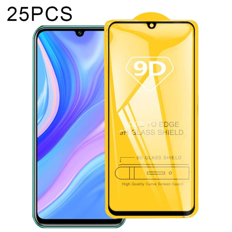 For Huawei Enjoy 10s 25 PCS 9D Full Glue Full Screen Tempered Glass Film