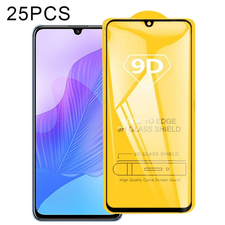 For Huawei Enjoy 20 Pro 25 PCS 9D Full Glue Full Screen Tempered Glass Film